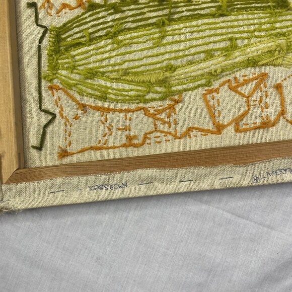 Vintage Paragon Needlecraft Crewel Stitchery Celery Stalks #0521 12x22" Finished - Picture 11 of 15